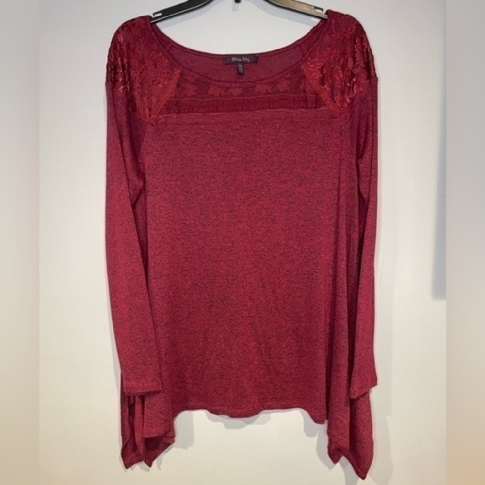 Olivia Sky Long Sleeve Lace Detail Sweater Size XL